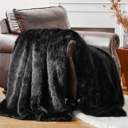 Fluffy Soft Blankets Luxury Fur blanket for Bed Sofa Mink Faux Fur Throw and Blankets Large Warm Blanket for Home Decor