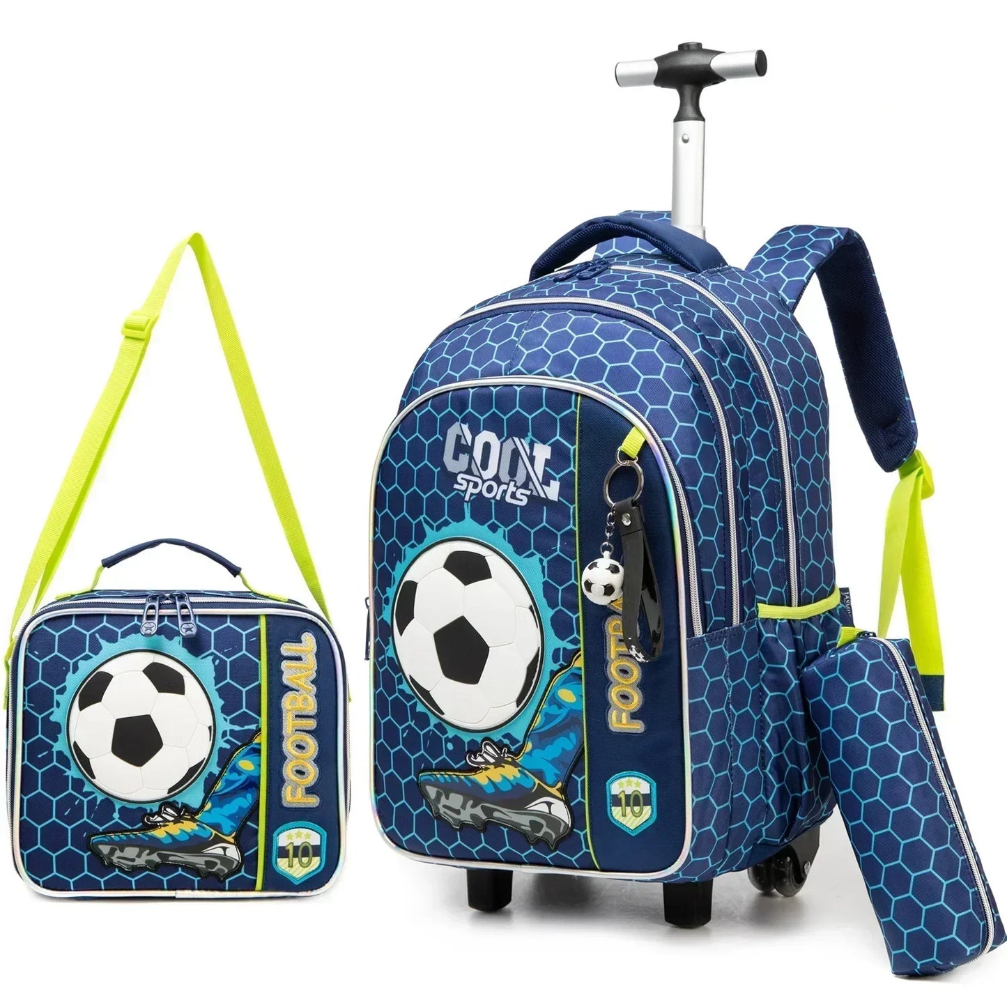 Children's Wheeled Backpack Bag Set with Lunch Box School Rolling Backpack Bag with Wheels School Trolley Backpack Bag for Girls
