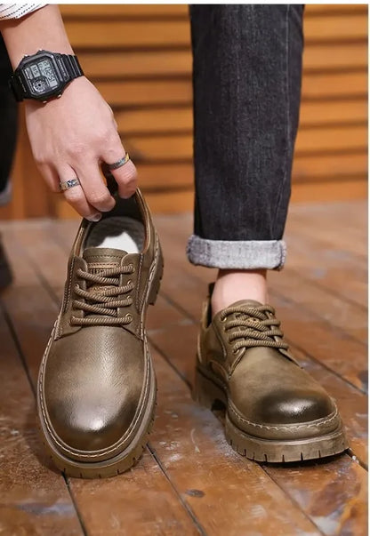 High-quality autumn and winter series men's shoes British fashion low-top men's leather shoes