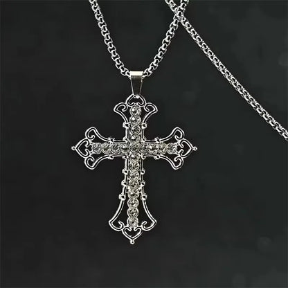 European And American Fashion Personality Retro Gothic Cross Necklace For Men And Women Street Hip-Hop Trendsetters Versatile Pe