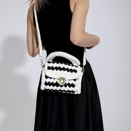 Women Handbag Woven Bag Knitted Shoulder Bag Chunky Knit Bag Crochet Top Handle Bag Lady Shopper Gifts