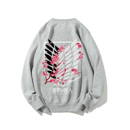 Anime Attack on Titan Sweatshirt Casual Streetwear Men Women Round-neck Pullover Hoodie Sweater Long Sleeves Top Autumn Trendy