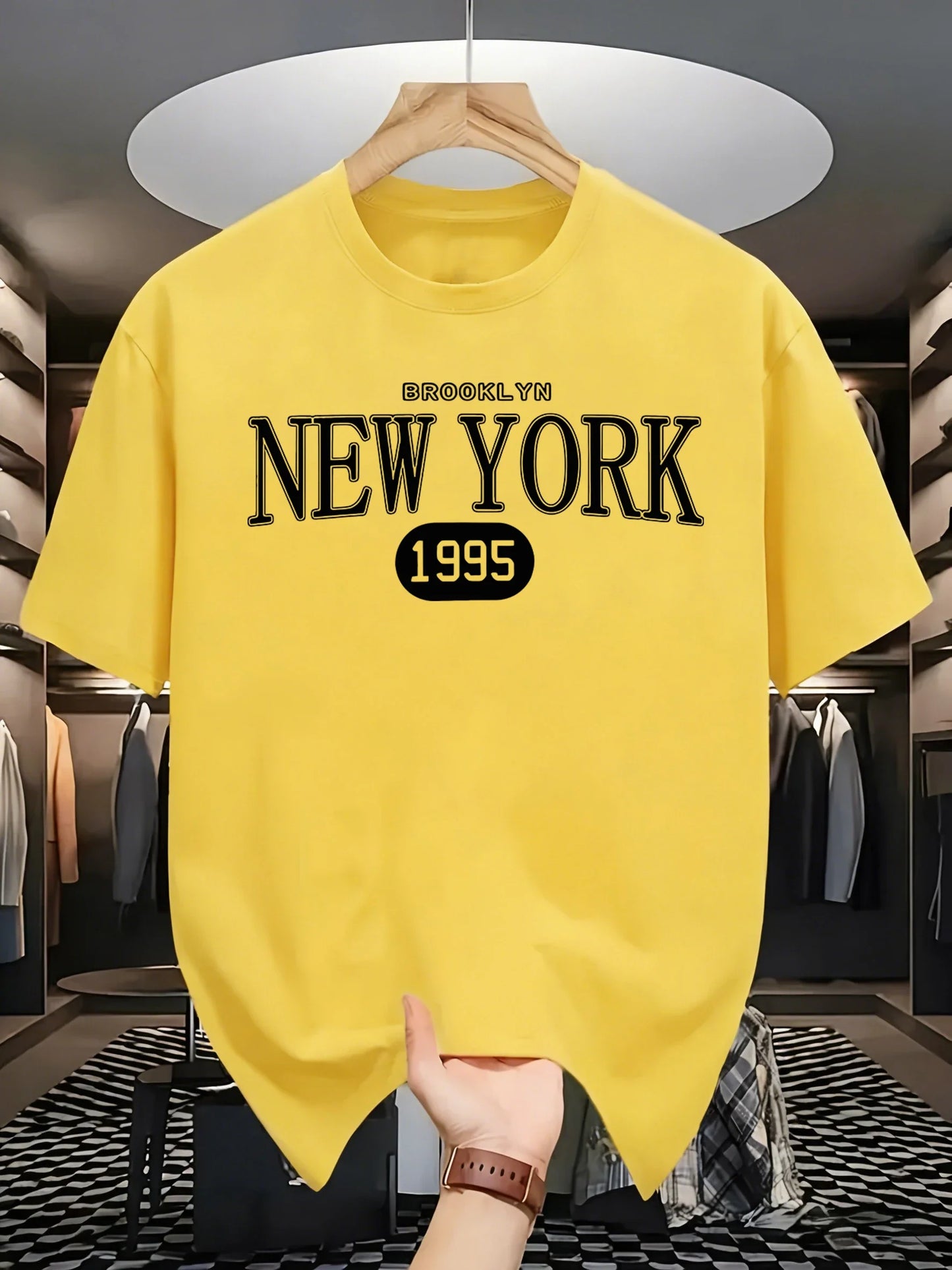 New York Brooklyn 1995 Design T-Shirts Men Cotton Casual Tee Breathable Summer Sportswear Unisex Loose O-Neck Short Sleeve