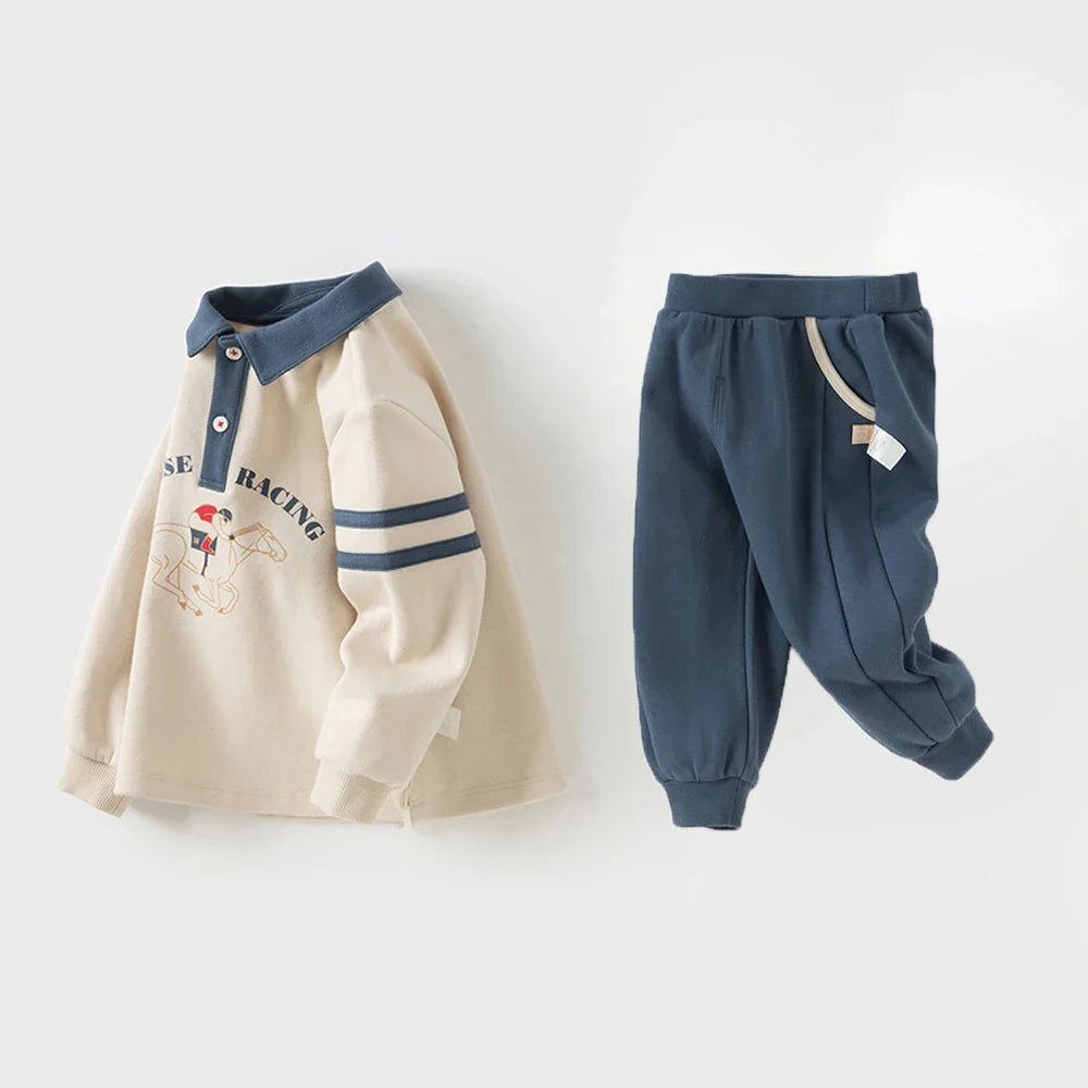 Children Autumn Spring Polo T-shirt Trousers Suits Boys Pullover+Pant 2Pcs Sets Costume Tracksuits Clothes DB3253484