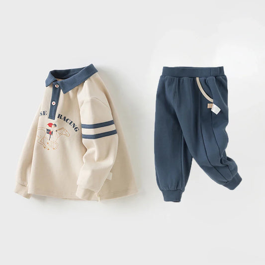 Children Autumn Spring Polo T-shirt Trousers Suits Boys Pullover+Pant 2Pcs Sets Costume Tracksuits Clothes DB3253484