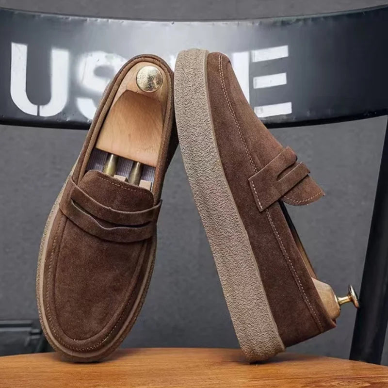 Fashion Platform Men Loafers Comfortable Mens Casual Shoes Lightweight Slip on Walking Sneakers Breathable Flats Driving Shoes