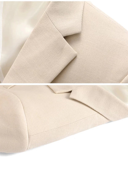 Men's Linen Half Lined 2 Piece Suit Set Lightweight Breathable Blazer & Pants for Spring Summer, Formal Business Wedding