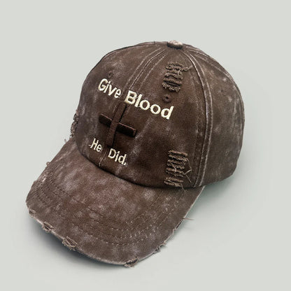 New Unisex Letter Tie-dye Embroidery American Vintage Baseball Hats Versatile Fashion ins Broken Breathable Casual Peaked Caps