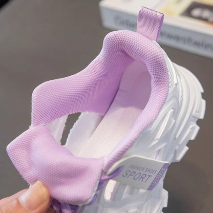 Girls Sports Shoes 2026 Spring and Summer New Children's Casual Mesh Breathable Thick-soled Designer Tennis Sports Shoes