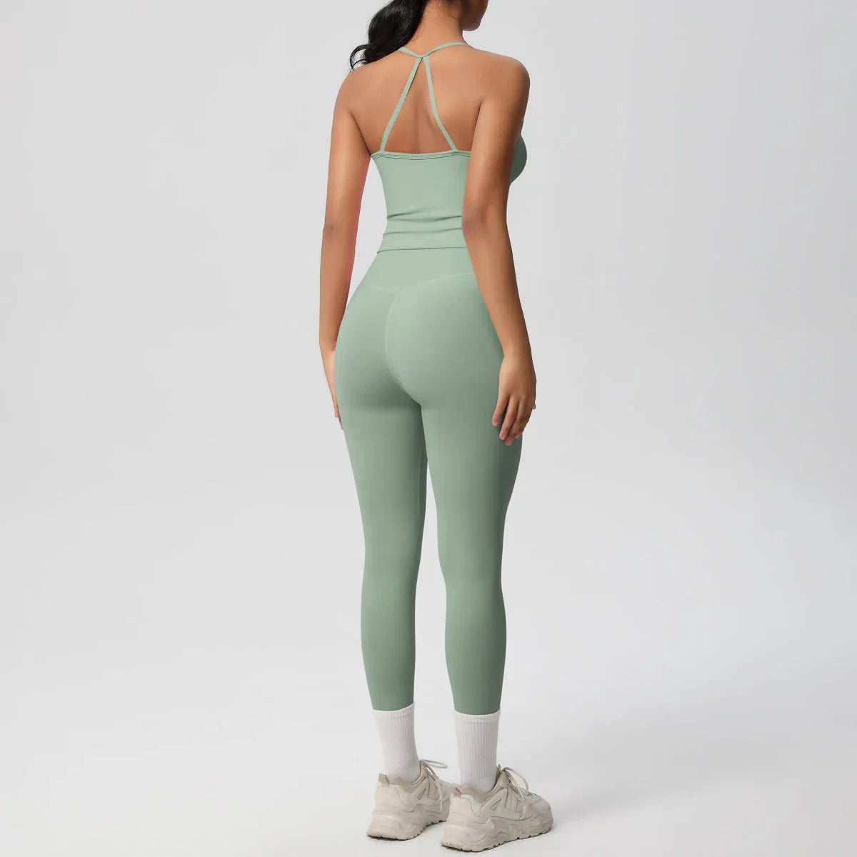 2PCS Yoga Set Nude Feeling Workout Sets Women Tracksuit Gym Push Up Fitness Running Workout Sportwear Sport Bra Leggings Suit