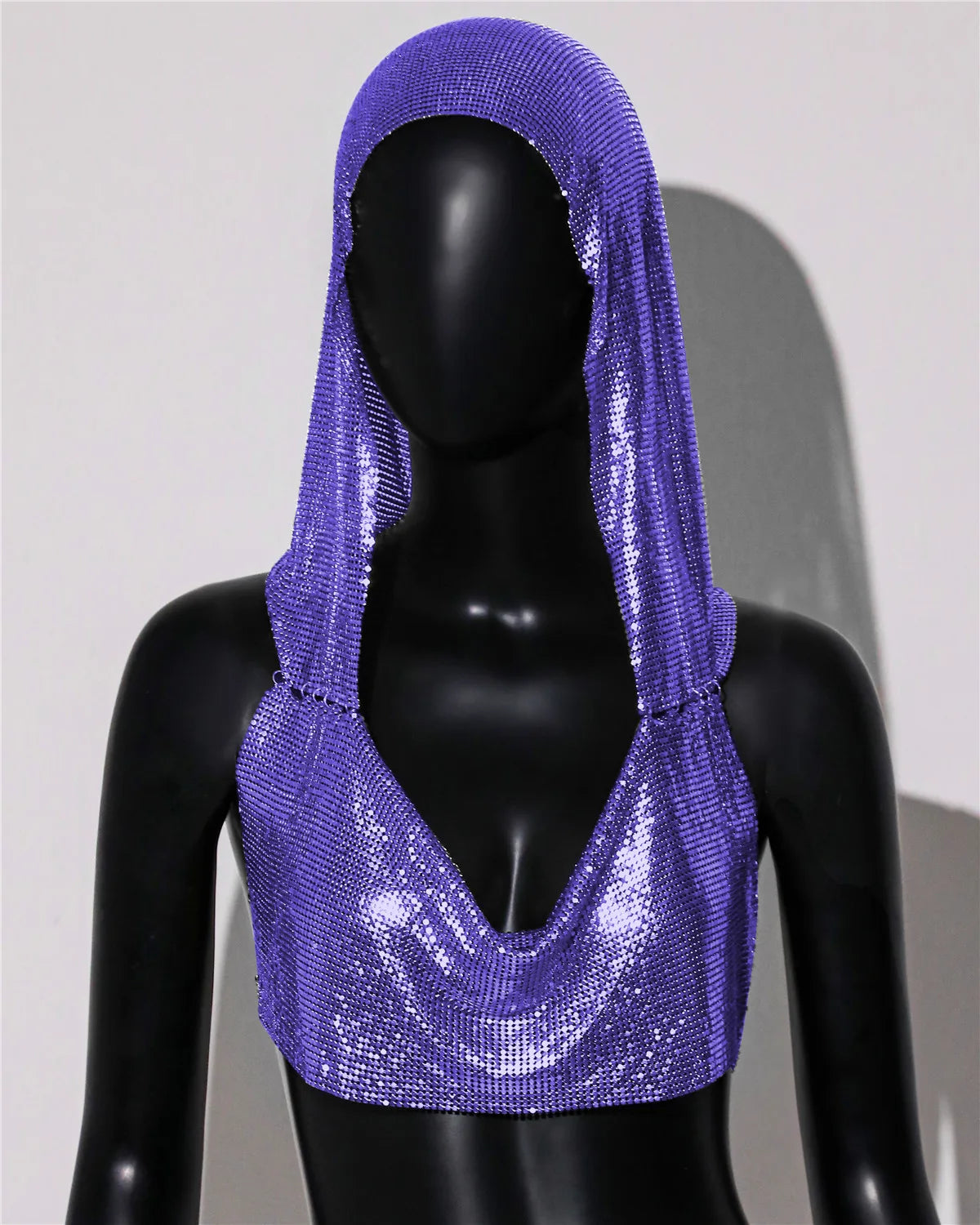 Y2K Streetwear Metal Sequins Women Tank Top Punk Goth Hip Hop Bandana Head Wraps Vest Rave Festival Women Tops Tee For Nightclub