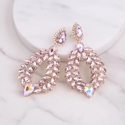 New Crystal Dangle Earrings For Women Rhinestone Earrings Weddings Ladies Party Fashion Jewelry Accessories Wholesale Gifts