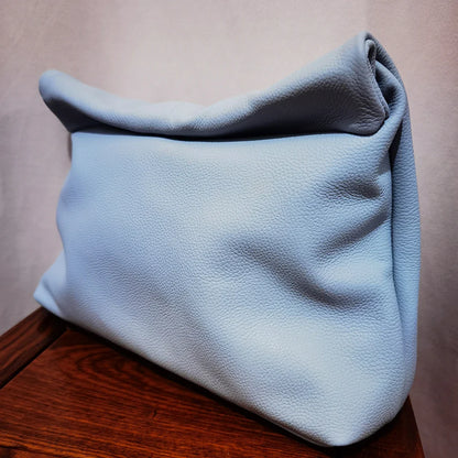 Leather Cowhide Handbag High Quality Leather Women's Foldable Designer Handbag Simple Magnet Handle Bags