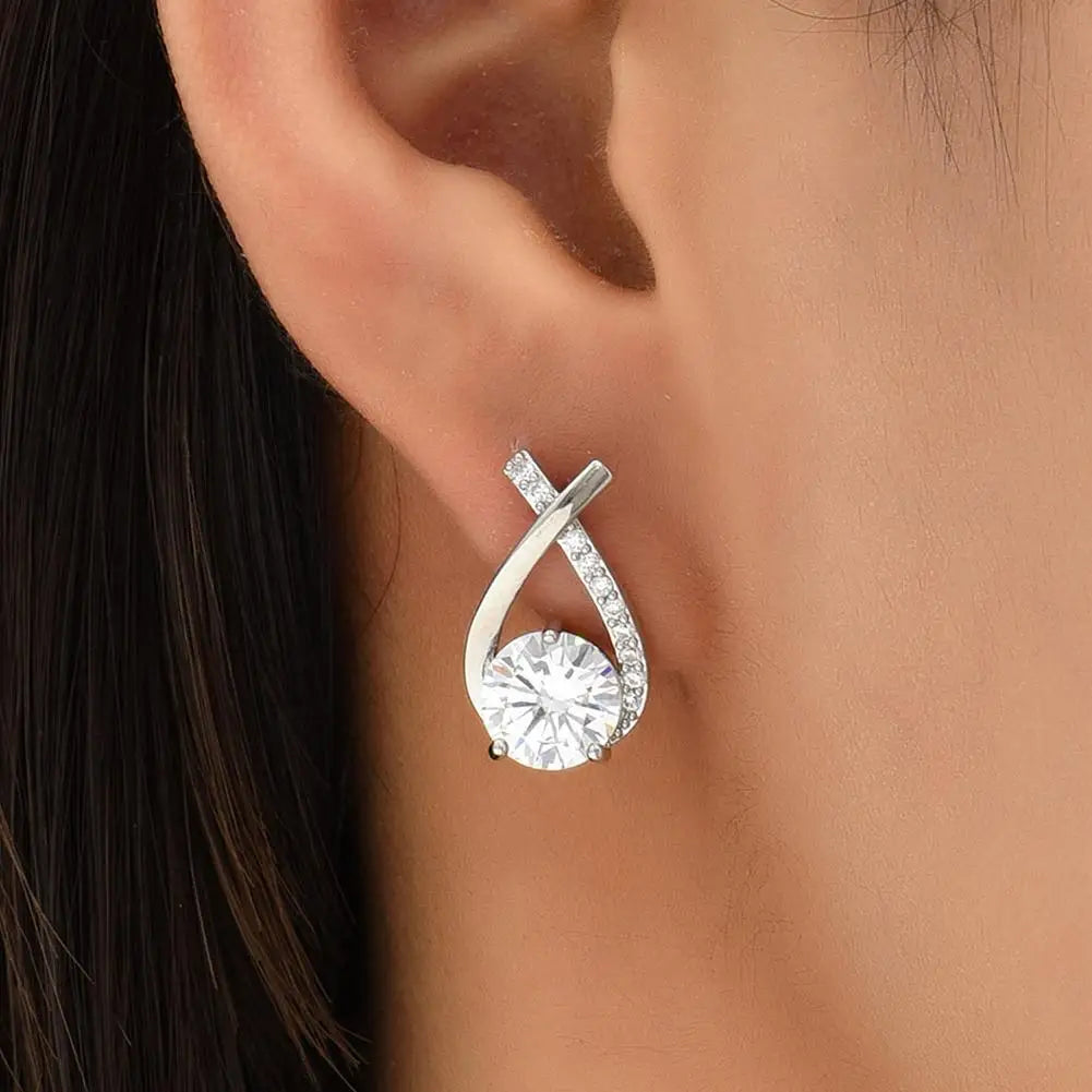 Vintage Cross Stud Earrings For Women Girls Korean Style Elegant Crystal Jewelry Ear Rings Fishtail Lady Earrings Gift