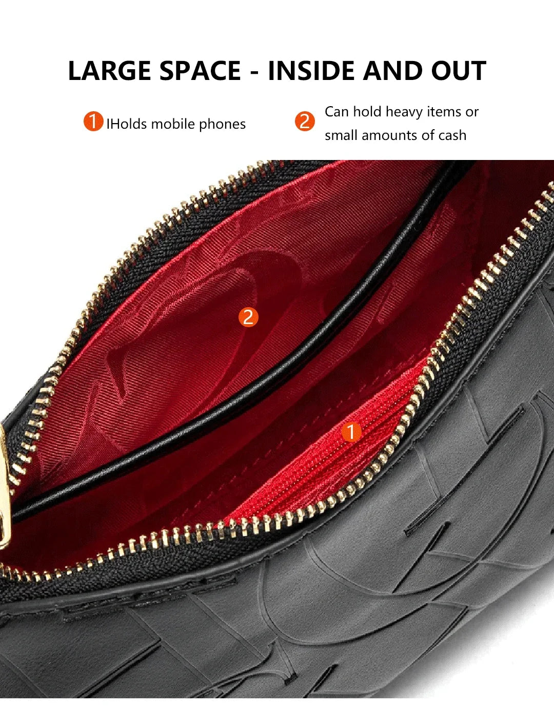 Simple Shoulder Crossbody Bag Women's Handbag Fashion Partition Durable Luxury Brand Fashion Large Capacity Bent Moon Bag