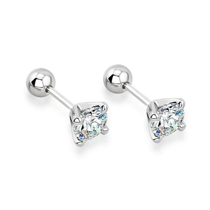 4 Prong GRA Certified 0.3-2CT D Color Moissanite Earrings for Women Men 925 Silver Plated 18K Gold Party Ear Studs Gift
