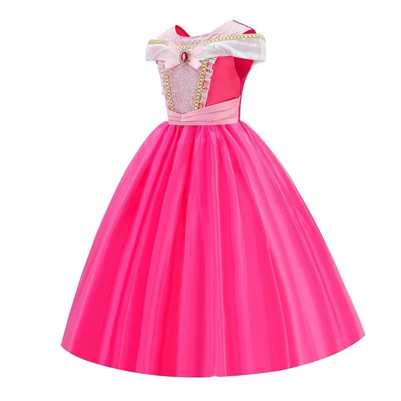 Girls Sleeping Beauty Aurora Cosplay Princess Dress Kids Rapunzel Frozen Elsa Cinderella Costume Party Clothing 2-12Years