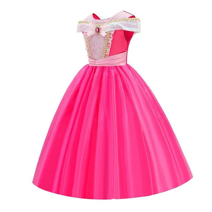 Girls Sleeping Beauty Aurora Cosplay Princess Dress Kids Rapunzel Frozen Elsa Cinderella Costume Party Clothing 2-12Years
