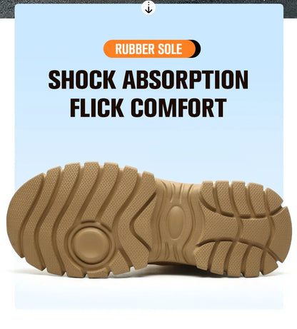 High Top Men Work Shoes Anti-Puncture Anti-smash Work Sneakers Slip Resistant Comfortable Soft Water Resistant Work Hiking Boots