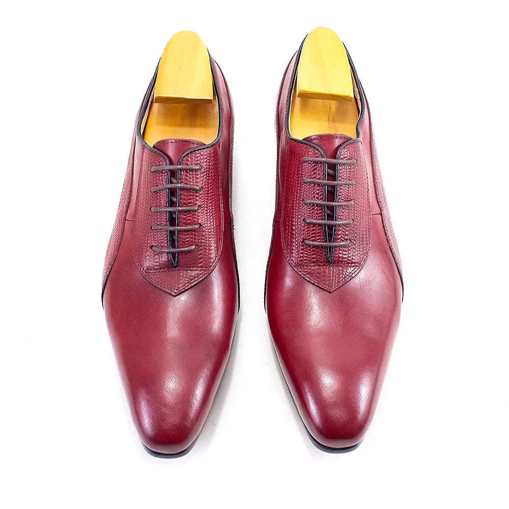 Luxury Genuine Leather Men's Dress Shoes Oxford Handmade Formal Office Business Wedding Classic Lace-Up Footwear
