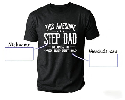 Personalized Grandpa Dad Shirt, Custom Grandpa Grandkids Name Shirt, Birthday Christmas Fathers Day Dad Grandpa Gift