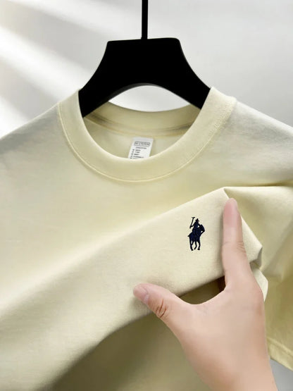 Luxury brand short sleeve men's round neck T-shirt summer fashion classic pony embroidery design 100cotton breathable casual top