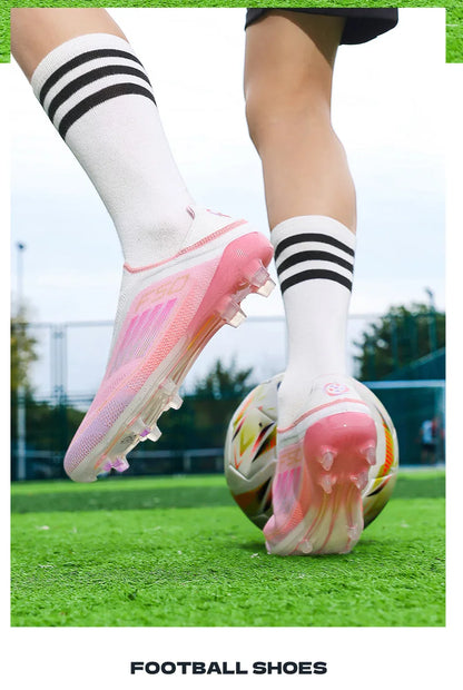 New Men Football Boots Sneakers Soccer Shoes Cleats Long Spikes Ultralight Match Breathable Indoor TF Training Drop Shipping