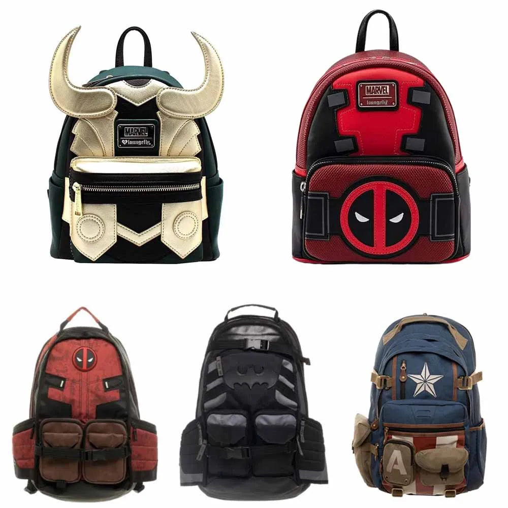 Avengers Deadpool Captains America Backpack Anime Cartoon Backpacks Outdoor Leisure Travel High Capacity Backpack Gifts