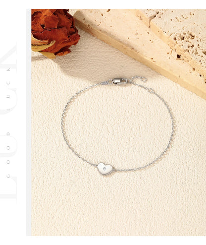 D Color Moissanite Bracelet 925 Sterling Silver Simple Heart Daily Link Chain Bracelet For Women Fine Jewelry With Box