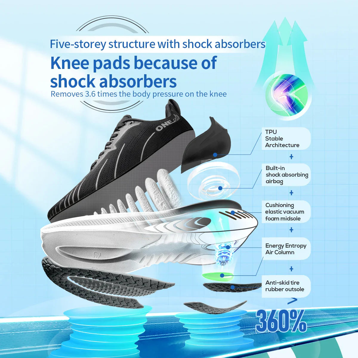 Cushioning Running Shoes For Men Suitable Heavy Runners Lace Up Sports Women Non-slip Outdoor Athletic Male Sneakers