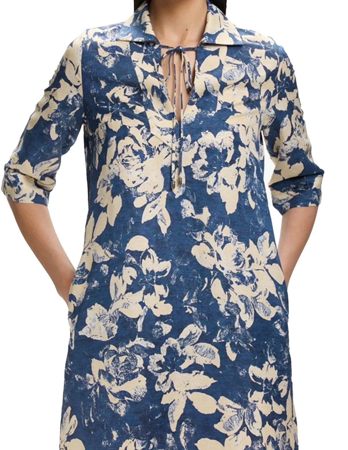 Summer Fashion Women Commuting V Neck Dresses Fashion Midi Printed New Lady Straight Dress