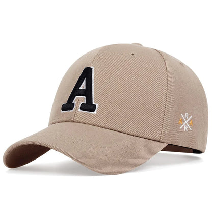 A Letter Embroidery A Baseball Cap Spring Summer Outdoor Sun hat dad hat Cotton Snapback Hat Adjustable Casual Cap
