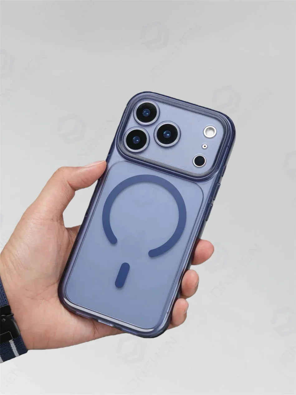 Business Matte Clear Camera Button Magnetic Case For iPhone 17 Pro Max Air 17pro Detachable Lens Shockproof Cover For Magsafe