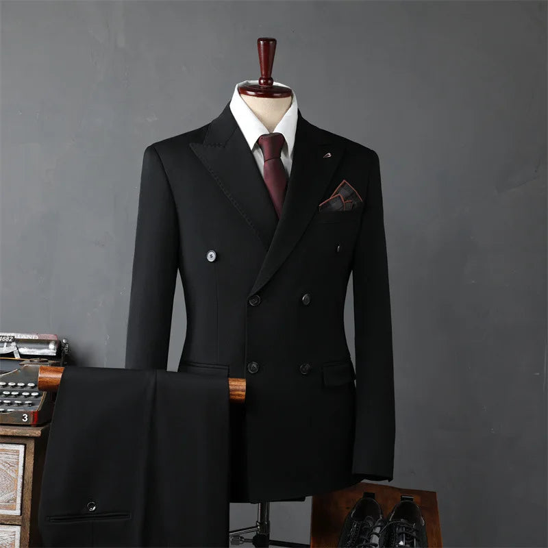 Classic Men Suit Sets Wedding Banquet Groomsman Slim Fit Blazer Pants Two Pieces Formal Activities Male Business Costumes