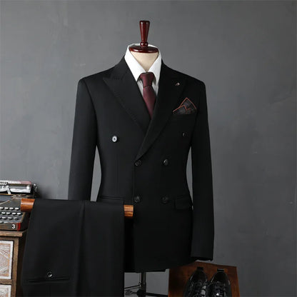 Classic Men Suit Sets Wedding Banquet Groomsman Slim Fit Blazer Pants Two Pieces Formal Activities Male Business Costumes