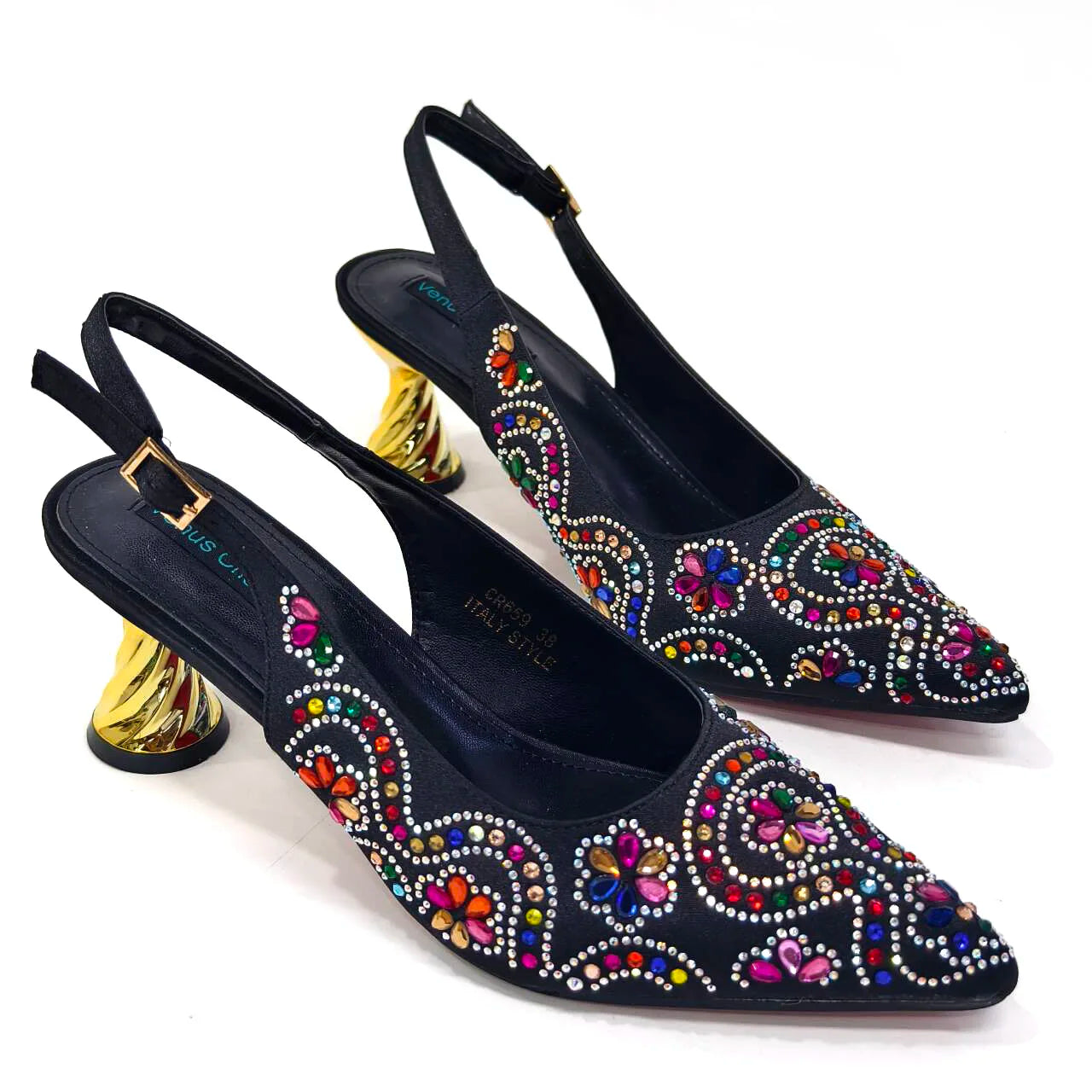 2024 Summer New Design Specials Italian Women Shoes and Bag Set in Royal Green Color Comfortable Heels With Rhinestone for Party