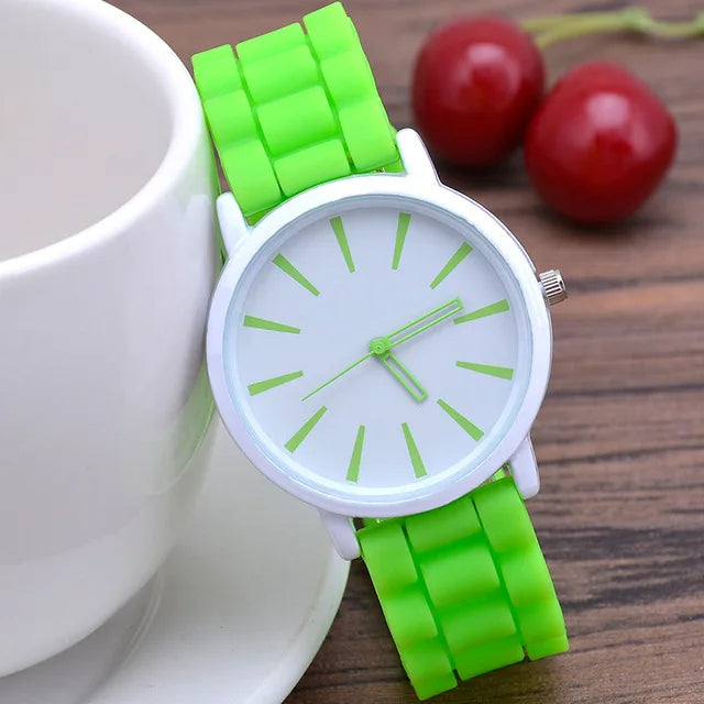 Women's Watches Ultrathin Silicone Ladies Bracelet Large Dial Korean Edition Female Student Fashion Quartz Wristwatch UTHAI CE76