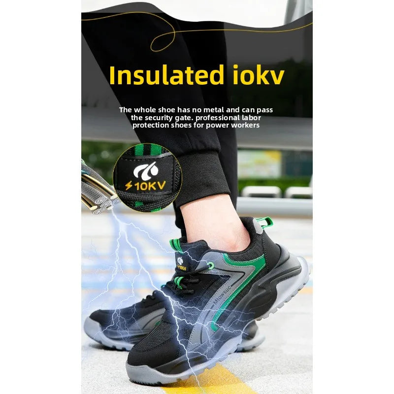 Men's Labor Protection Shoes Anti-Smashing Anti-Piercing Lightweight Breathable Wear-Resistant Safe Work Shoes