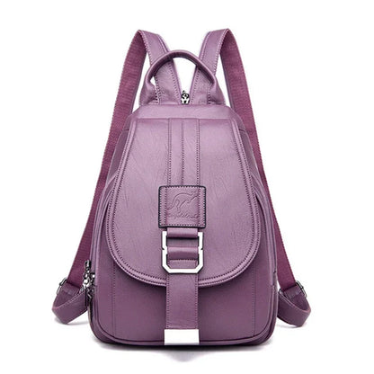 Multifunctional Women Leather Backpacks Casual Backpack For Teenager Girls School Chest Bag Travel Bagpack Ladies Sac Back Pack