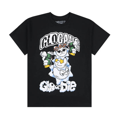 Glogang Men's Trendy Short-Sleeve T-Shirt Fashionable Street Style Harajuku Style Y2K Crew Neck Short-Sleeve Pure Cotton T-Shirt