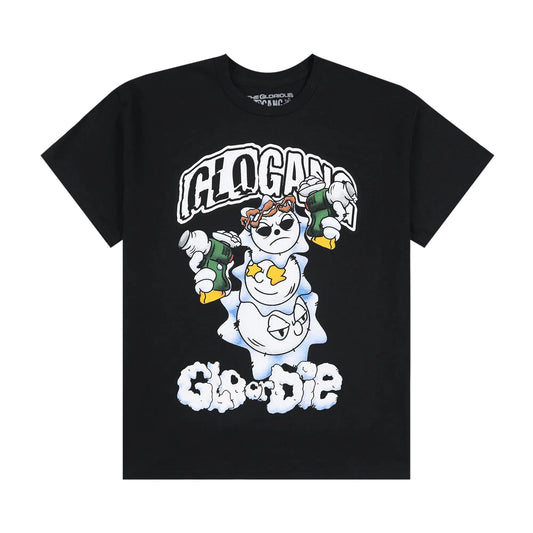 Glogang Men's Trendy Short-Sleeve T-Shirt Fashionable Street Style Harajuku Style Y2K Crew Neck Short-Sleeve Pure Cotton T-Shirt