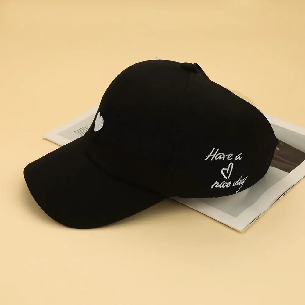 Kids Baseball Caps for Boys Girls Sun Hat Love Heart Hollow High Ponytail Caps Children Adjustable Baseball Caps for 4-12 Years