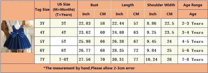 Princess Girl Bow Dress Kids Tulle Wedding Guest Party Birthday Pearls Elegant Bridesmaid Pageant Prom Ball Gown Gift