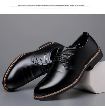 Mens Formal Business Oxford Shoes Classic Leather Dress Shoes for Wedding and Office