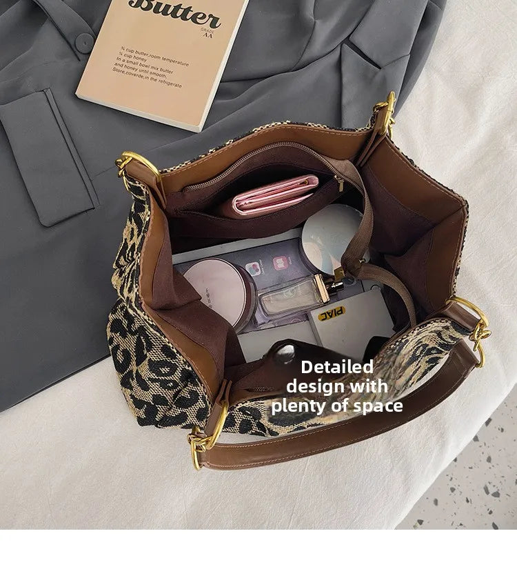 Best Selling Women's Bag, Retro Leopard Print Single Armpit Shoulder Bag, Large Capacity Tote Bag, Daily Handbag Women Shopping