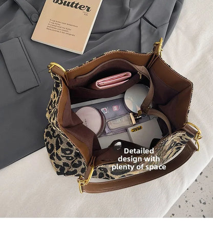 Best Selling Women's Bag, Retro Leopard Print Single Armpit Shoulder Bag, Large Capacity Tote Bag, Daily Handbag Women Shopping