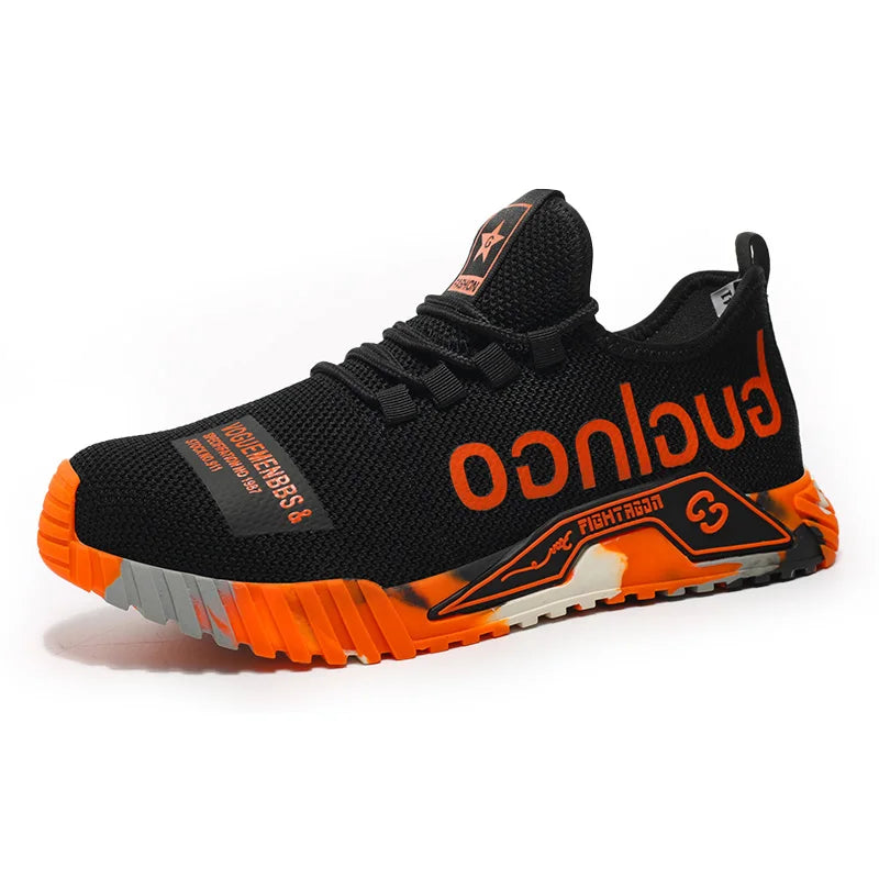 Fashion Sports Shoes Work Boots Puncture-Proof Safety Shoes Men Steel Toe Shoes Security Protective Shoes Indestructible