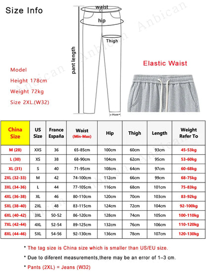 Plus Size Men's Sweatpants 8XL 7XL 6XL Sportswear Elastic Waist Casual Baggy Pants Black Grey Cotton Joggers Male Loose Trousers