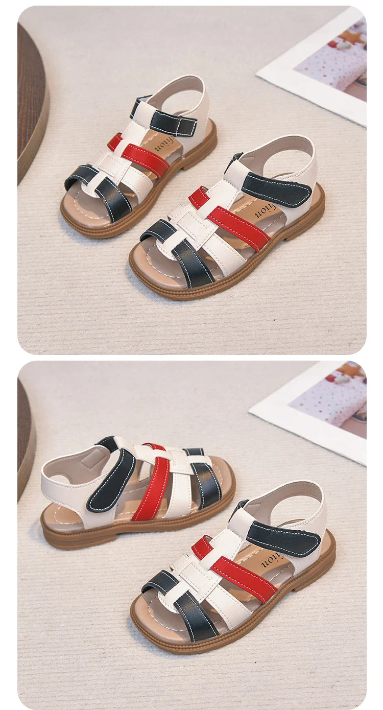 Kids Summer Sandals for Boys Girls Unisex Fashion Open Toes All Match Size 21-30 Children Beach Shoes Anti-skid Breathable Soft