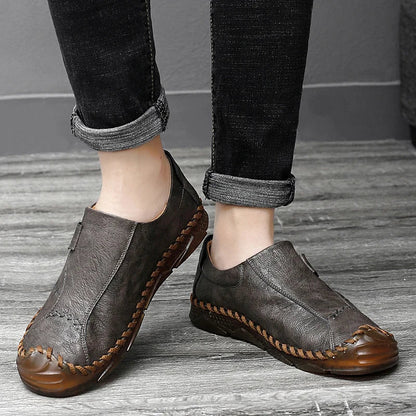 Breathable Genuine Leather Men Shoes Summer Slip On Loafers Men Casual Leather Shoes Blue Flats Hot Sale Driving Shoes Moccasins